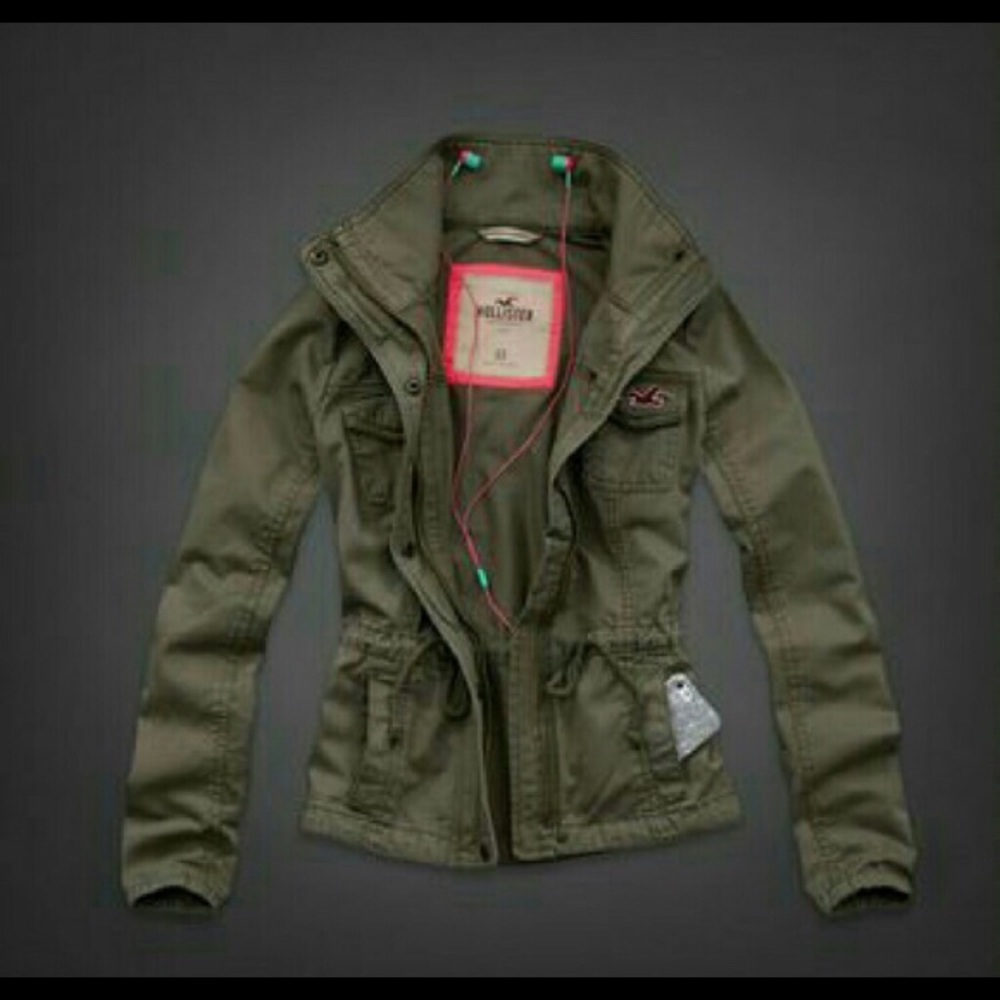 Hollister olive green military jacket size M
